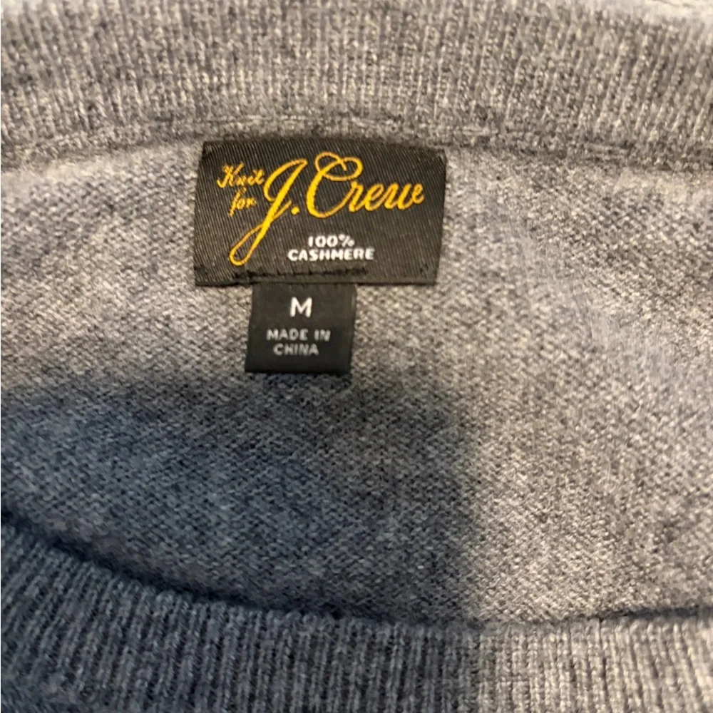 J. Crew Men's Heather Gray Cashmere Crewneck Sweater